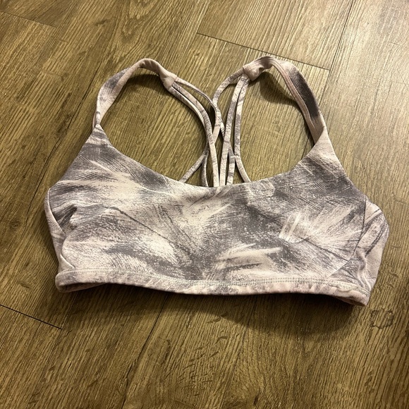 Lululemon Athletica Strappy Sports Bra - Gray and Cream - Picture 1 of 2